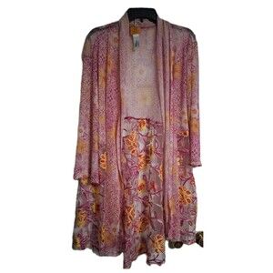 NWT Women's Ruby Rd. Sheer Long Sleeve Long Sheer Kimono Jacket Size 2X